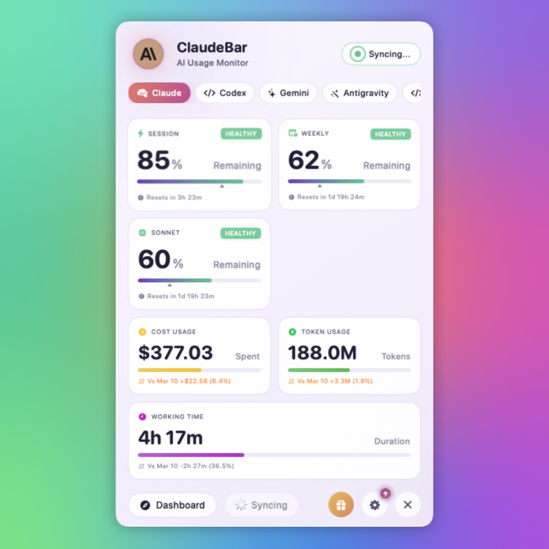 ClaudeBar App Screenshot